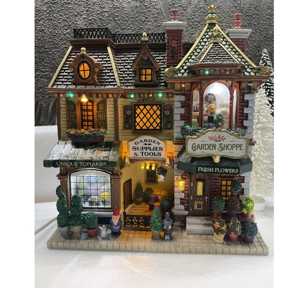 Lemax Essex Street Façade VILLAGE GARDEN SHOPPE 2009 Lighted Christmas Village